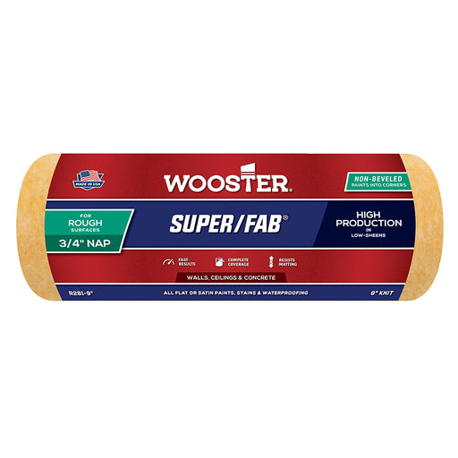 Wooster Super/fab Roller Cover Non-Beveled 3/4 - 9in by Wooster | LCB Paint & Supply