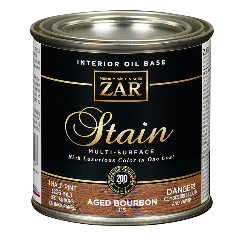 ZAR Interior Oil Base Stain, Aged Bourbon, Half Pint