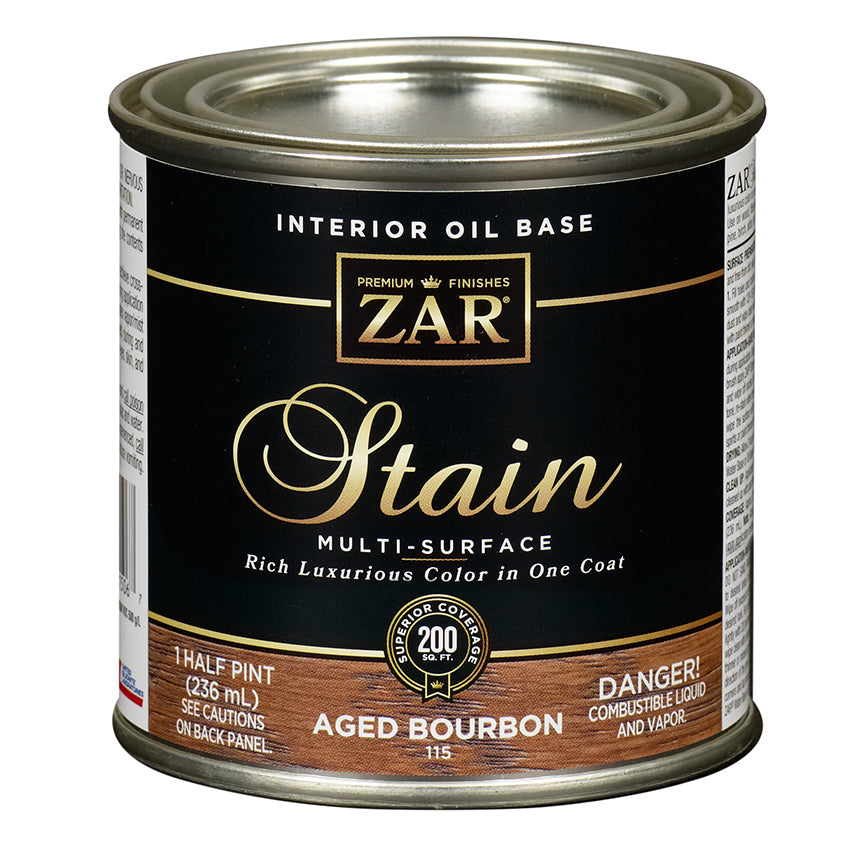 ZAR Interior Oil Base Stain, Aged Bourbon, Half Pint