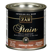 ZAR Interior Oil Base Stain, Premium Teak, Half Pint