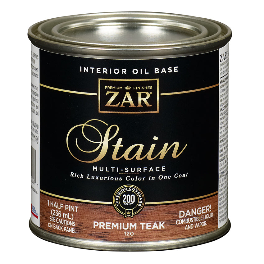 ZAR Interior Oil Base Stain, Premium Teak, Half Pint