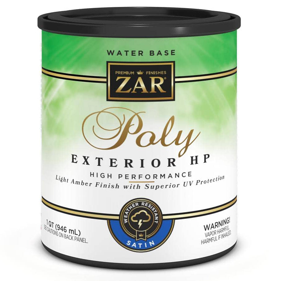 ZAR Exterior Water-Based Poly HP, Clear Satin, Quart