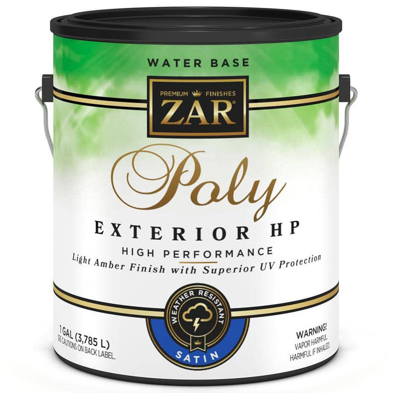 ZAR Exterior Water-Based Poly HP, Clear Satin, Gallon