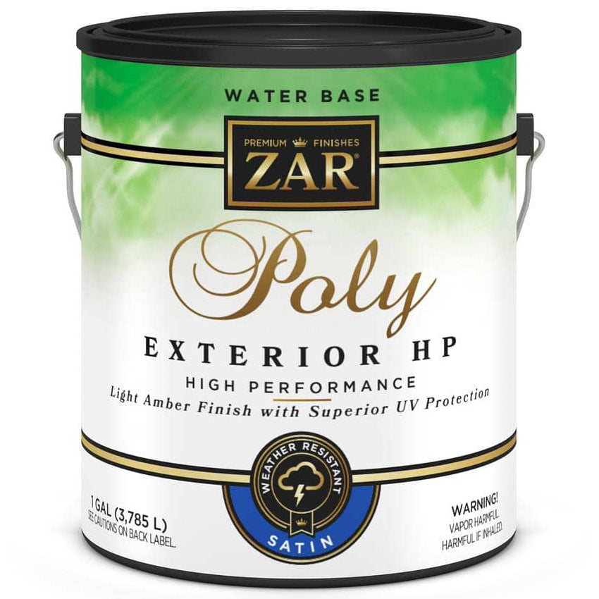 ZAR Exterior Water-Based Poly HP, Clear Satin, Gallon