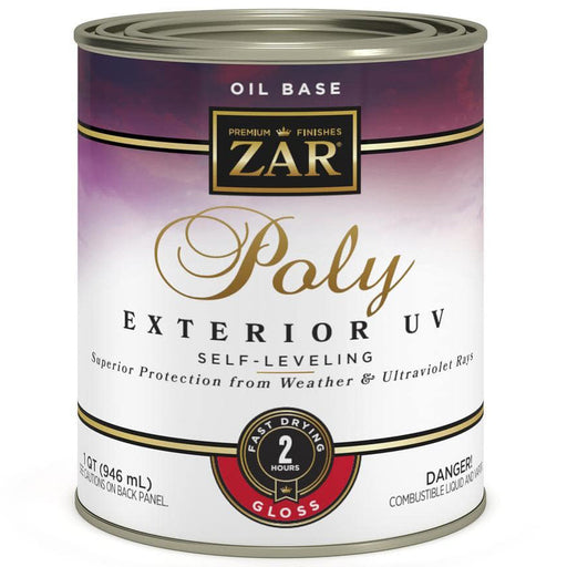 ZAR Exterior Oil-Based Ultraviolet Poly, Clear Gloss, Quart