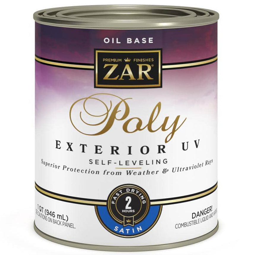 ZAR Exterior Oil-Based Ultraviolet Poly, Clear Satin, Quart