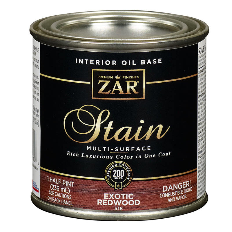 ZAR Interior Oil Base Stain, Exotic Redwood, Half Pint