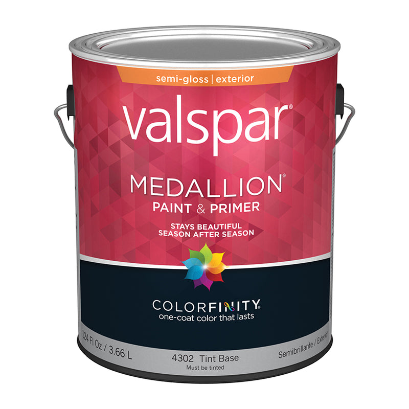 Valspar Medallion 100% Acrylic Exterior Latex Paint & Primer Semi-Gloss Tint Base Gallon product image