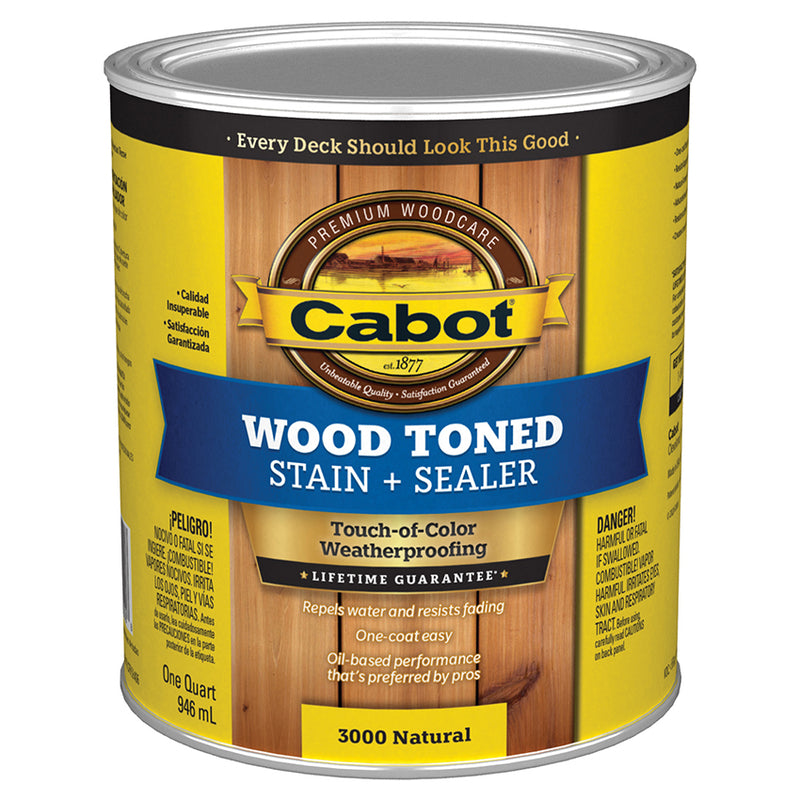 Cabot Transparent Wood Toned Stain + Sealer, Natural, Quart
