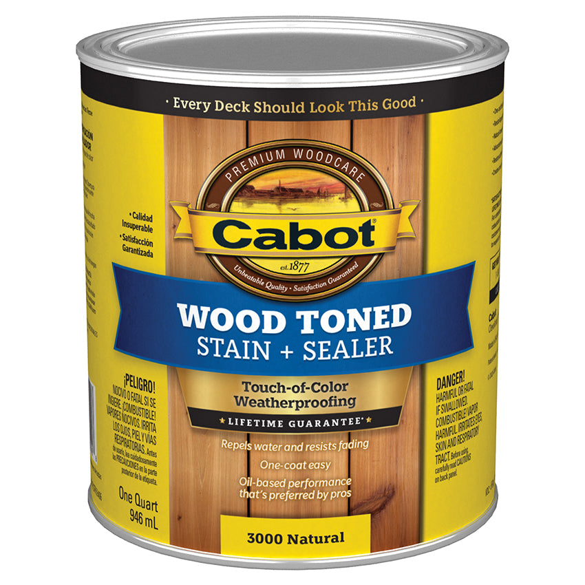 Cabot Transparent Wood Toned Stain + Sealer, Natural, Quart