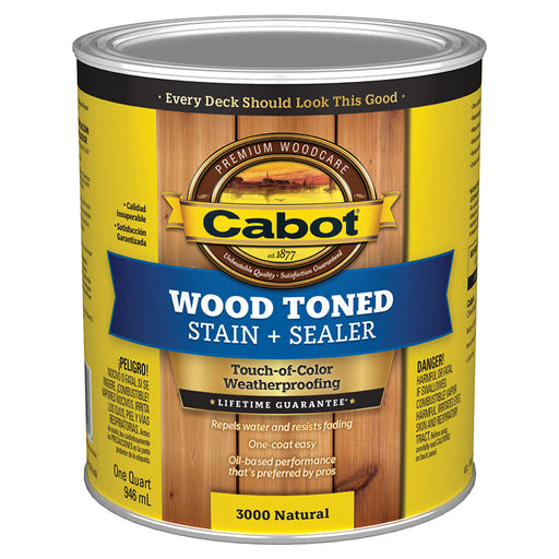 Cabot Transparent Wood Toned Stain + Sealer, Natural, Quart