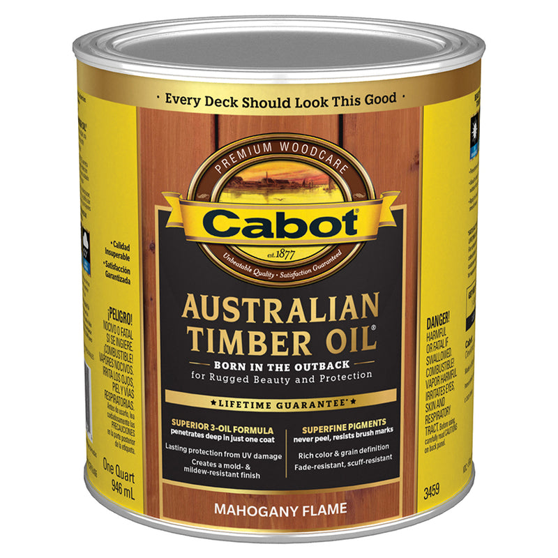 Cabot Australian Timber Oil, Mahogany Flame, Quart
