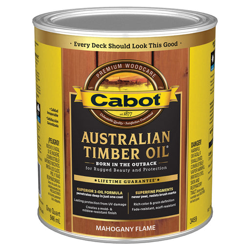 Cabot Australian Timber Oil, Mahogany Flame, Quart