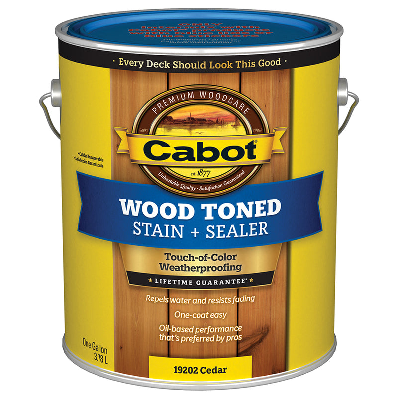 Cabot Wood Toned Low VOC Stain + Sealer, Cedar, Gallon