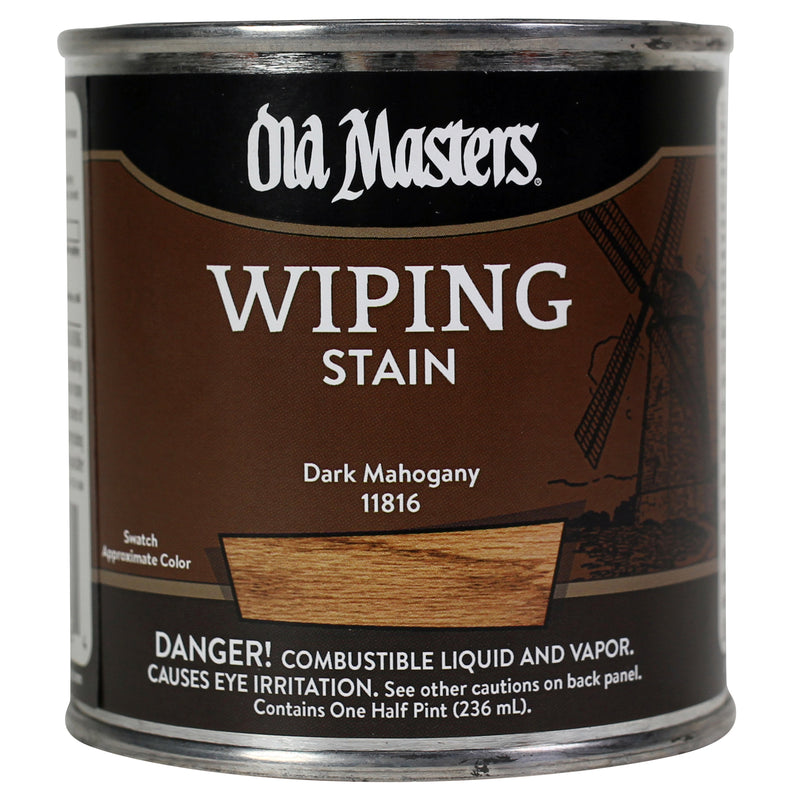Old Masters Wiping Stain, Dark Mahogany, Half Pint