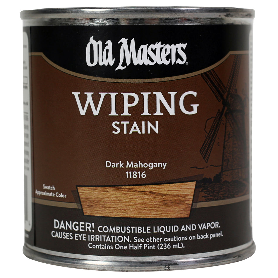 Old Masters Wiping Stain, Dark Mahogany, Half Pint