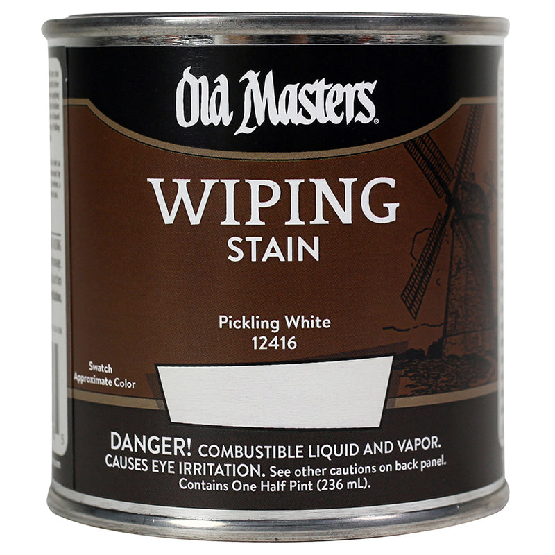 Old Masters Wiping Stain, Pickling White, Half Pint