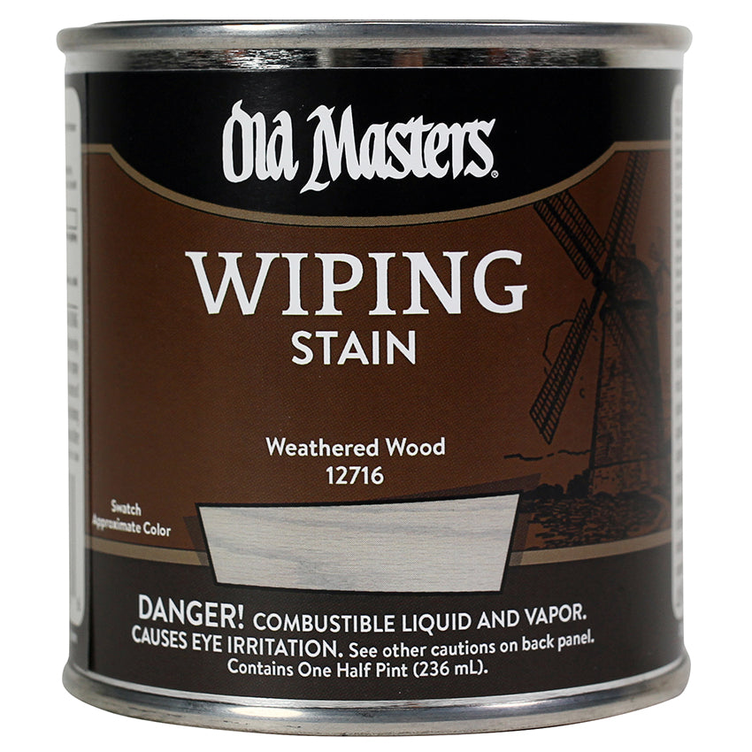 Old Masters Wiping Stain, Weathered Wood, Half Pint