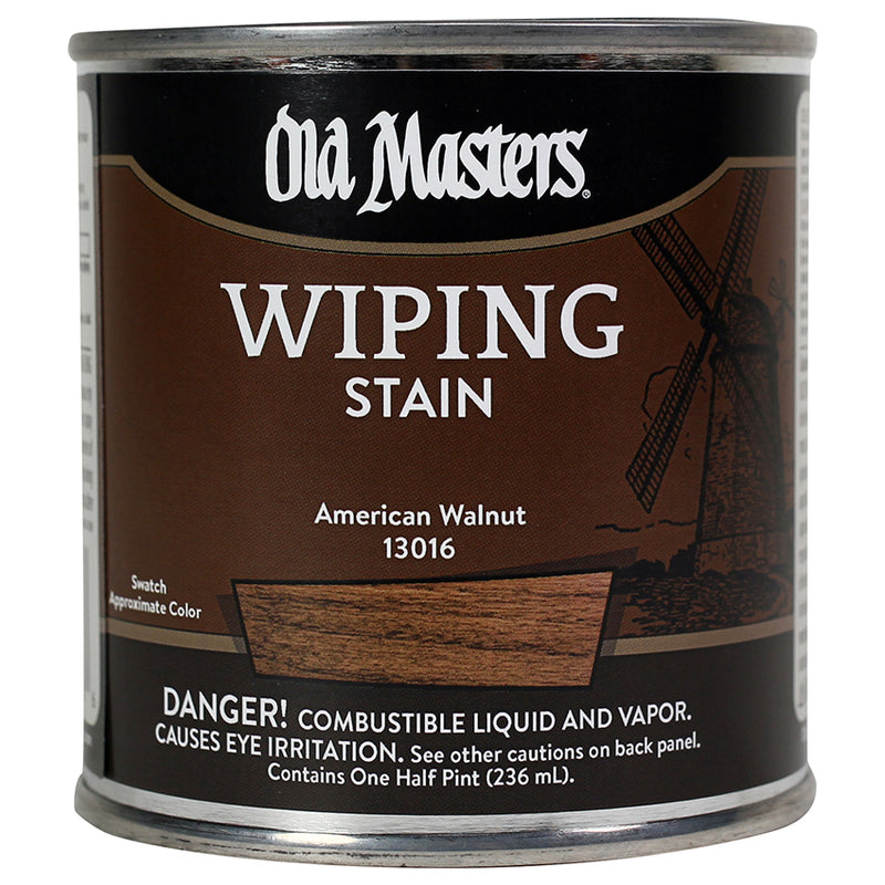 Old Masters Wiping Stain, American Walnut, Half Pint