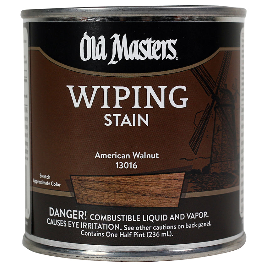 Old Masters Wiping Stain, American Walnut, Half Pint