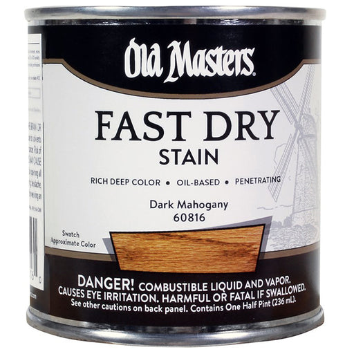 Old Masters Fast Dry Stain, Dark Mahogany, Half Pint