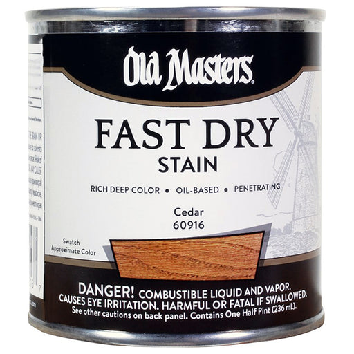 Old Masters Fast Dry Stain, Cedar, Half Pint
