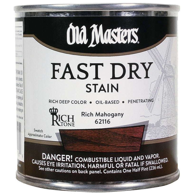 Old Masters Fast Dry Stain, Rich Mahogany, Half Pint
