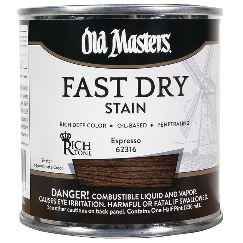 Old Masters Fast Dry Stain, Espresso, Half Pint