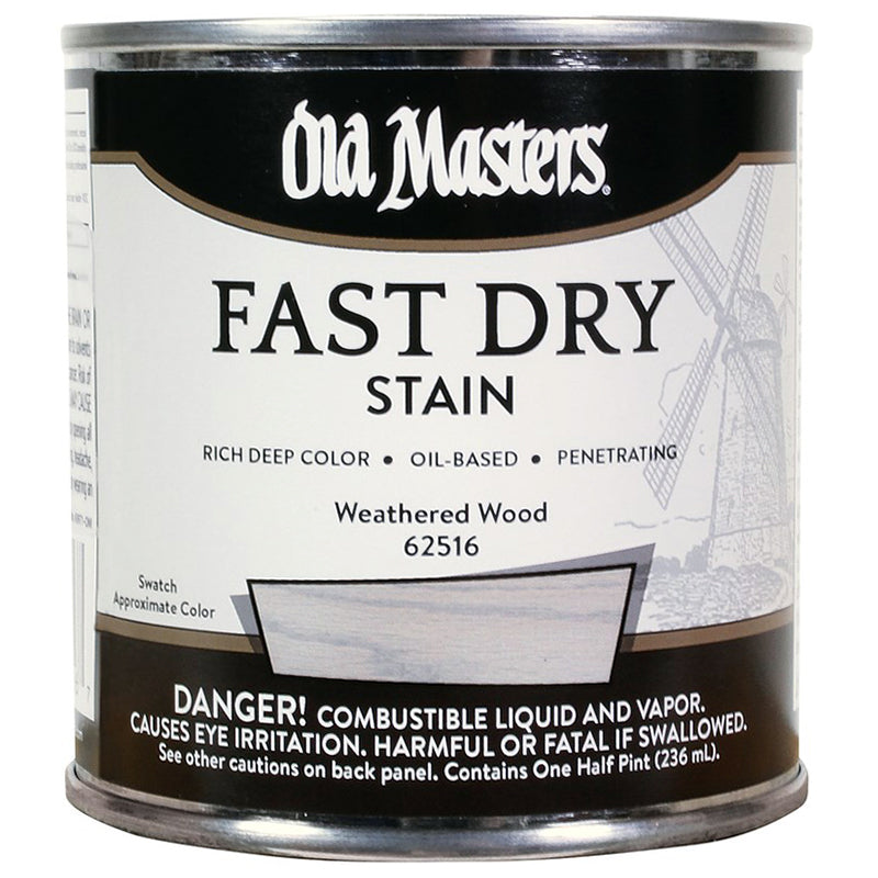Old Masters Fast Dry Stain, Weathered Wood, Half Pint