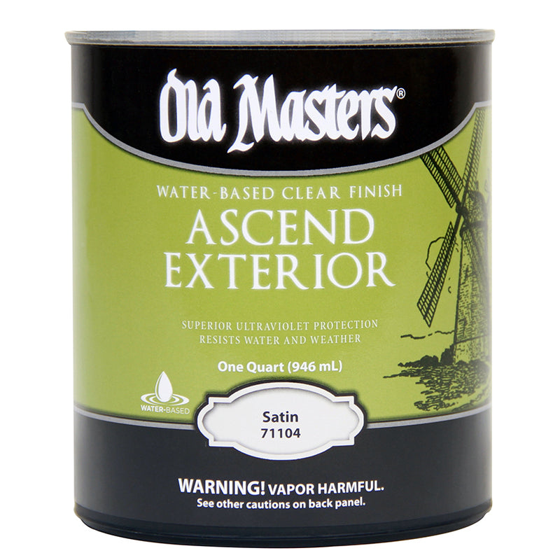 Old Masters Ascend Exterior Water-Based Finish, Satin, Quart