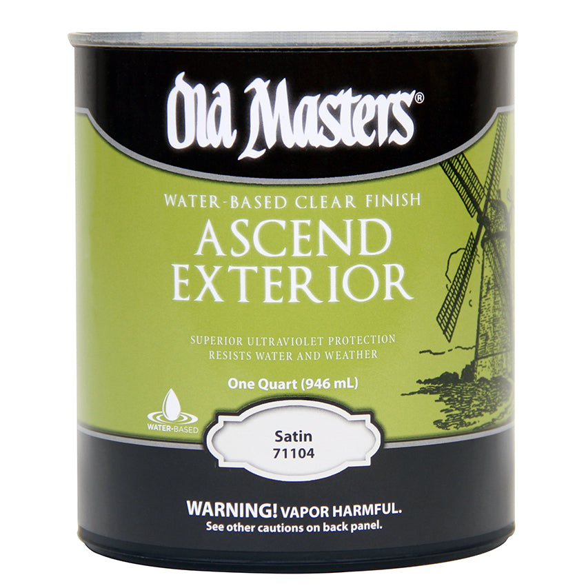 Old Masters Ascend Exterior Water-Based Finish, Satin, Quart