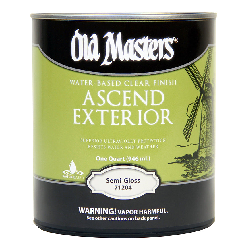 Old Masters Ascend Exterior Water-Based Finish, Semi-Gloss, Quart