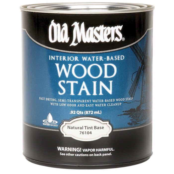 Old Masters Water-Based Wood Stain, Natural Tint Base, Quart