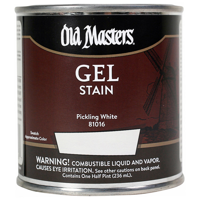 Old Masters Gel Stain, Pickling White, Half Pint