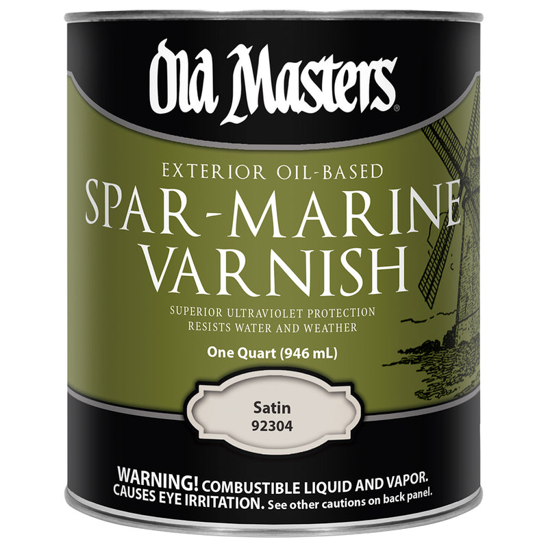 Old Masters Spar-Marine Varnish Oil-Based Exterior Satin Clear Quart