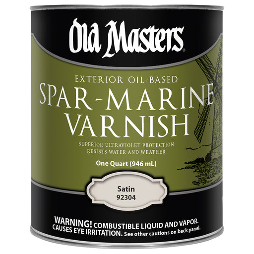 Old Masters Spar-Marine Varnish Oil-Based Exterior Satin Clear Quart
