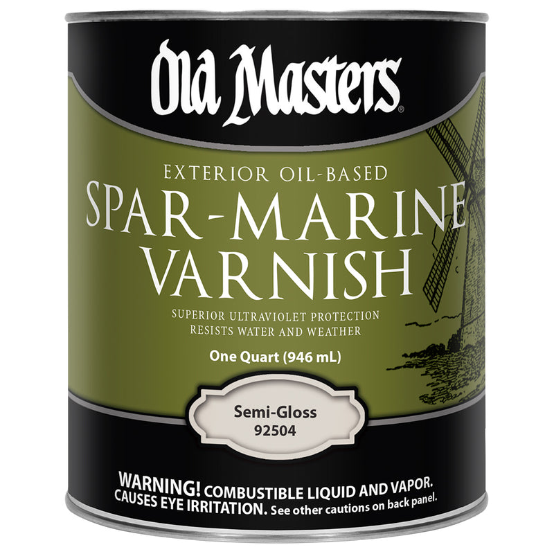 Old Masters Spar-Marine Varnish, Clear Semi-Gloss, Quart