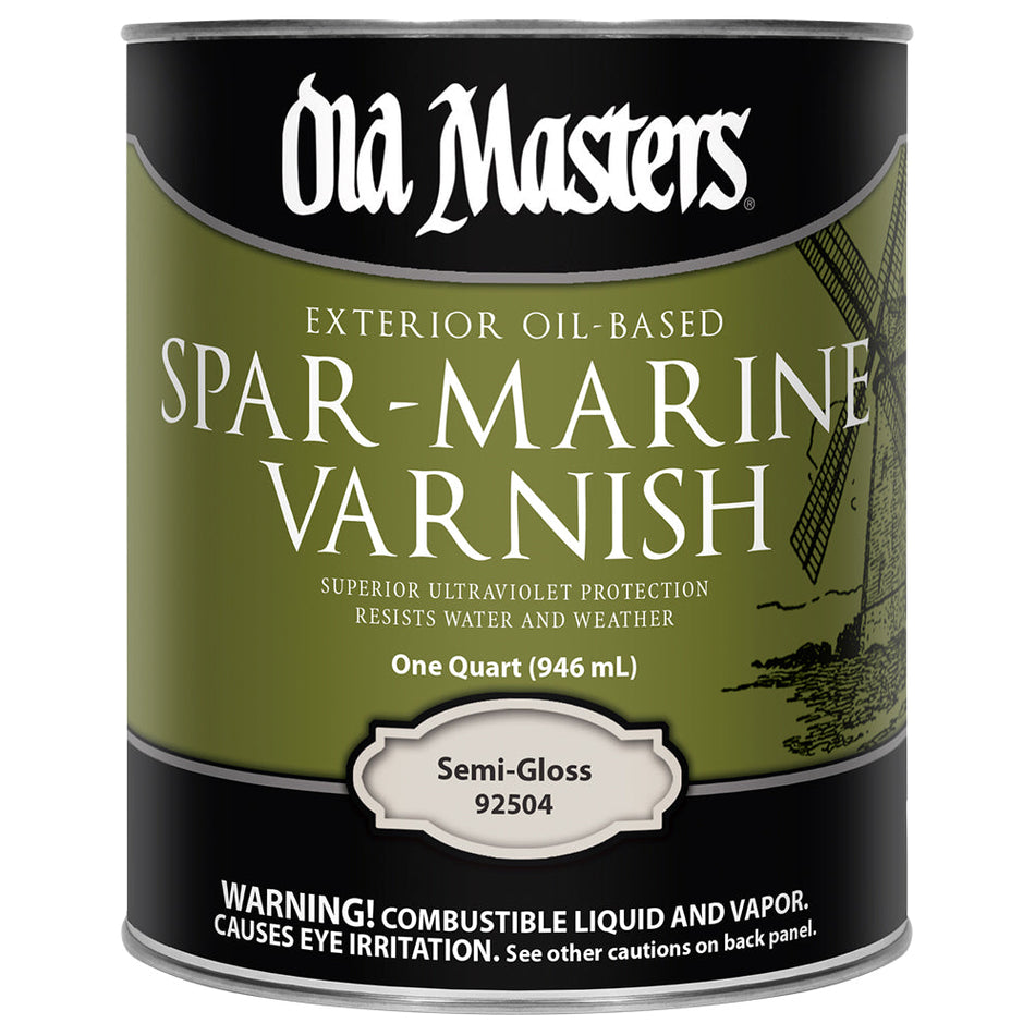 Old Masters Spar-Marine Varnish, Clear Semi-Gloss, Quart