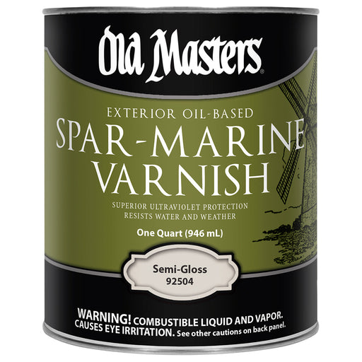 Old Masters Spar-Marine Varnish, Clear Semi-Gloss, Quart
