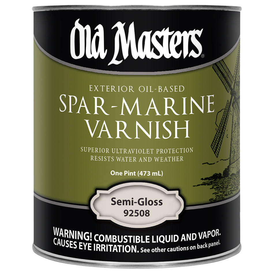 Old Masters Spar-Marine Varnish, Clear Semi-Gloss, Pint