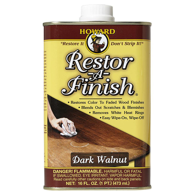 Howard Restor-A-Finish Wood Finish Restorer, Dark Walnut, Pint