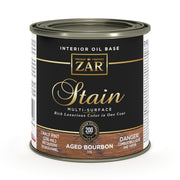 ZAR Interior Oil Base Stain, Aged Bourbon, Half Pint manufacturer can