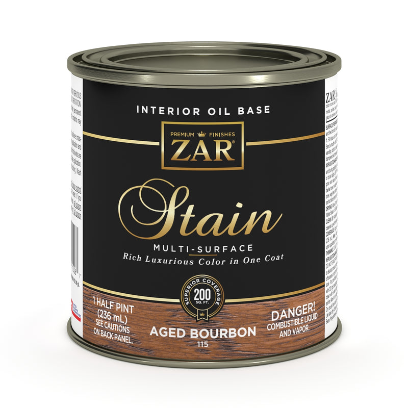ZAR Interior Oil Base Stain, Aged Bourbon, Half Pint manufacturer can