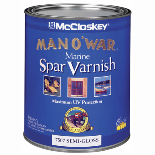 McCloskey Man O'War Marine Spar Varnish, Clear Semi-Gloss, Quart