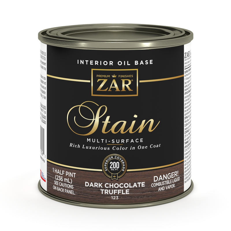 ZAR Interior Oil Base Stain, Dark Chocolate Truffle, Half Pint manufacturer can