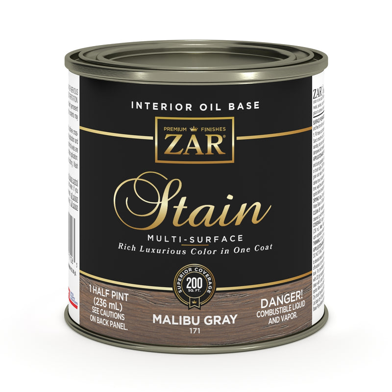 ZAR Interior Oil Base Stain, Malibu Gray, Half Pint manufacturer can