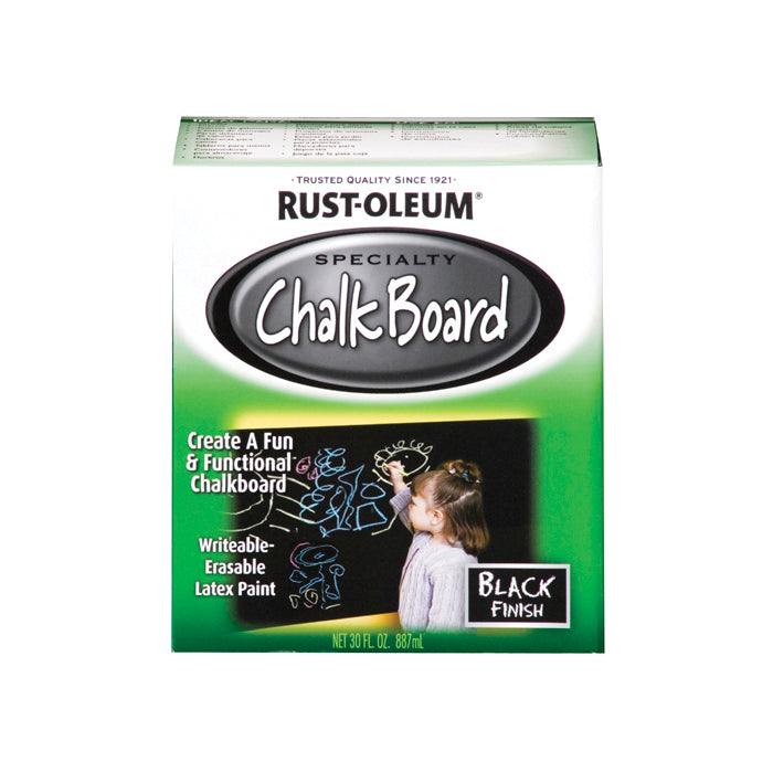 Rust-Oleum Chalkboard Brush Paint, Chalkboard Flat Black, 30 oz