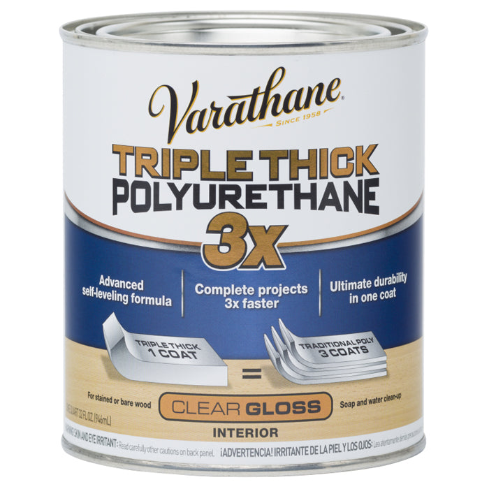 Varathane Triple Thick Polyurethane, Gloss, Quart