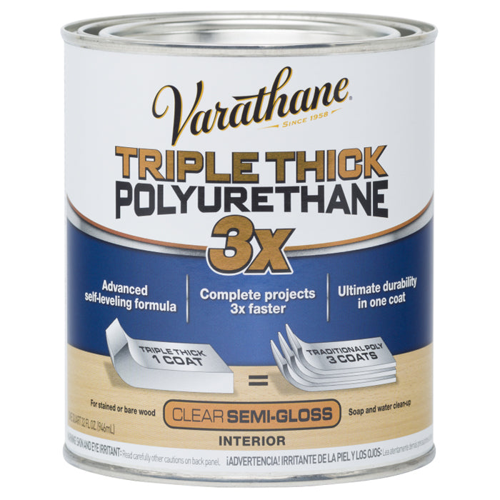 Varathane Triple Thick Polyurethane, Semi-Gloss, Quart