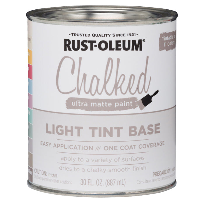 Rust-Oleum Chalked Ultra Matte Paint, Light Tint Base, Quart